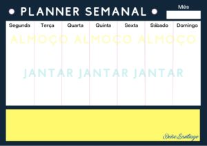 planner para controle de glicemia
